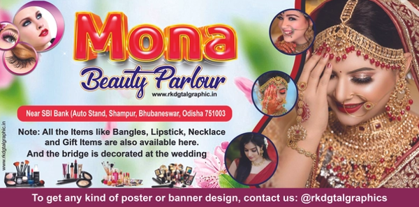 thumbnail Salons Charm with Our Exquisite Mona Beauty Parlour Flex Banner PSD